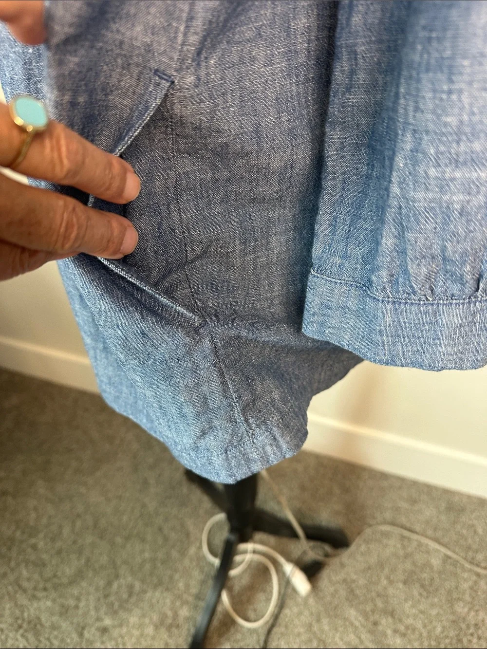 J. Crew Light Blue Chambray Henley Blouse